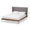 Baxton Studio Brooklyn Walnut Wood Grey Queen Size Platform Bed 140-7539 - alternate 6